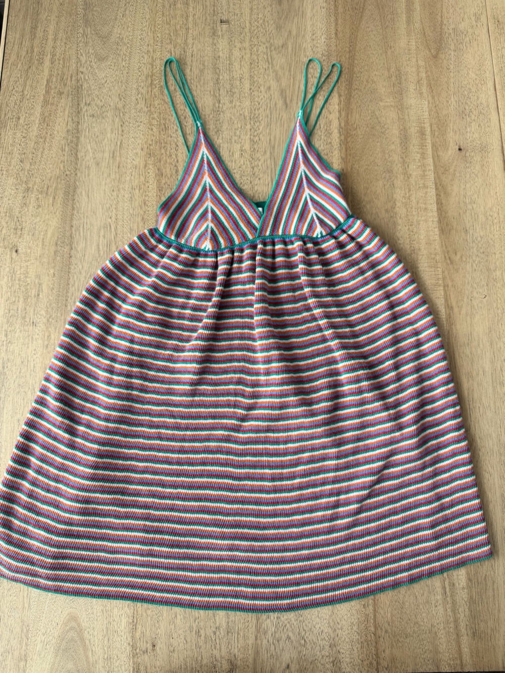 ZARA Striped Knit Dress Size Small Boho Hippie Festival - Picture 9 of 11